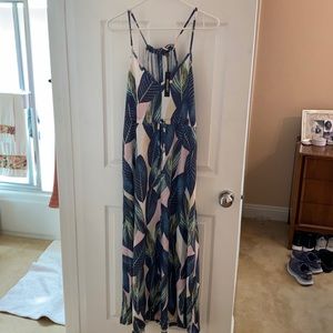 Tropical pattern maxi dress